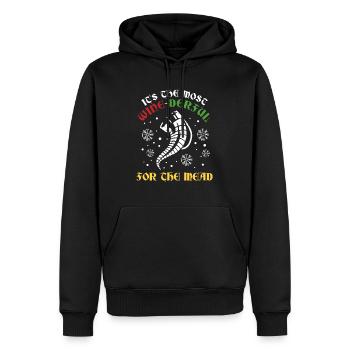 Noël miel vin hydromel maison brasseur viking - Sweat à capuche Premium bio Homme - noir - Devant - Nico (187cm)