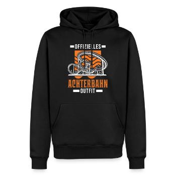 Offizielles Achterbahn Outfit Achterbahnfahrt - Männer Premium Bio Hoodie - Schwarz - Vorne - Nico (187cm)