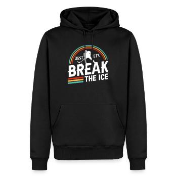 Joueur de hockey sur glace Amateur de sport Jeu de mots - Sweat à capuche Premium bio Homme - noir - Devant - Nico (187cm)