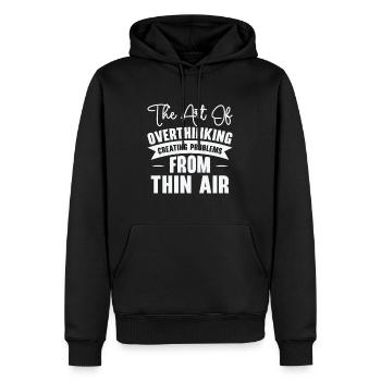 Repenser la suranalyse de la typographie vintage - Sweat à capuche Premium bio Homme - noir - Devant - Nico (187cm)