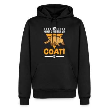 La maison est l’endroit où se trouve mon coati - Sweat à capuche Premium bio Homme - noir - Devant - Nico (187cm)