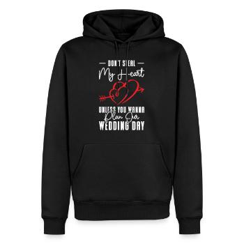 Herz Paar Hochzeit Beziehung Romantik Zitate - Männer Premium Bio Hoodie - Schwarz - Vorne - Nico (187cm)