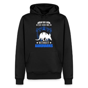 Aardvark Cadeau Aardvark - Sweat à capuche Premium bio Homme - noir - Devant - Nico (187cm)
