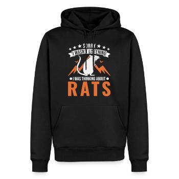 Rat Cadeau Rat Propriétaire Rat domestique - Sweat à capuche Premium bio Homme - noir - Devant - Nico (187cm)