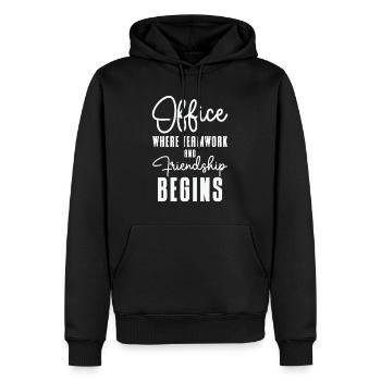 Coworker Friendship Office Work Family Teamwork - Men’s Premium Organic Hoodie - black - Front - Nico (187cm)