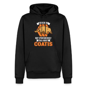 Avertissement Coati Coati - Sweat à capuche Premium bio Homme - noir - Devant - Nico (187cm)