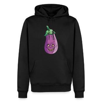 Halloween Eggplant Monster Healthy Food - Sweat à capuche Premium bio Homme - noir - Devant - Nico (187cm)