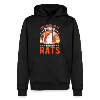 Rat Gift Rat domestique Rat Propriétaire - Sweat à capuche Premium bio Homme - noir - Devant - Nico (187cm)
