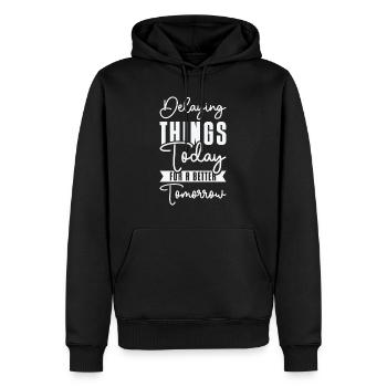 Procrastinating Vintage Fan Procrastinator - Men’s Premium Organic Hoodie - black - Front - Nico (187cm)