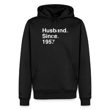 Jubiläumsehemann seit 1957 Hochzeit - Männer Premium Bio Hoodie - Schwarz - Vorne - Nico (187cm)