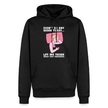 Prokrastinator Arbeit Schlafen Line Art Zeichnung - Männer Premium Bio Hoodie - Schwarz - Vorne - Nico (187cm)