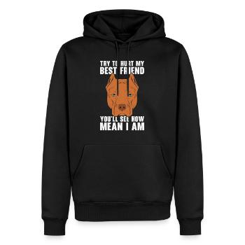Mean Pet Pitbull Hundehalter American Bully - Männer Premium Bio Hoodie - Schwarz - Vorne - Nico (187cm)