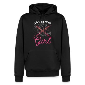 Verrücktes Fagott Mädchen Fagottist Fagottspieler - Männer Premium Bio Hoodie - Schwarz - Vorne - Nico (187cm)