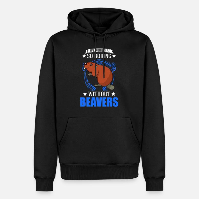 Biber Geschenk Biberdamm - Männer Premium Bio Hoodie - Schwarz