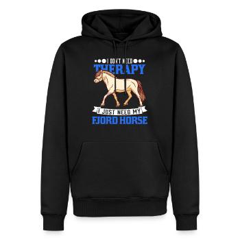 Fjord Horse Therapy Cheval norvégien Cheval de fjord - Sweat à capuche Premium bio Homme - noir - Devant - Nico (187cm)