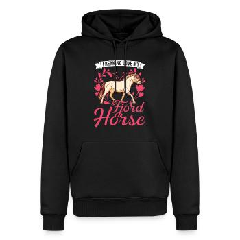 Cheval du fjord Cheval norvégien Cheval du fjord - Sweat à capuche Premium bio Homme - noir - Devant - Nico (187cm)