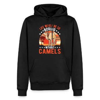 Cadeau Chameau Dromadaire Camel Big Camel - Sweat à capuche Premium bio Homme - noir - Devant - Nico (187cm)
