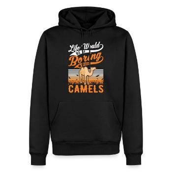 Kamel Geschenk Dromedar Camel Großkamel - Männer Premium Bio Hoodie - Schwarz - Vorne - Nico (187cm)