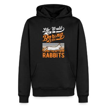 Lapin Cadeau Lapin Lapin Lapin - Sweat à capuche Premium bio Homme - noir - Devant - Nico (187cm)
