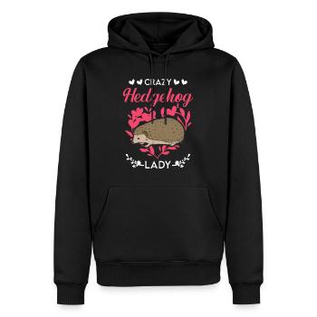 Crazy Hedgehog lady Hedgehog Prickly - Sweat à capuche Premium bio Homme - noir - Devant - Nico (187cm)