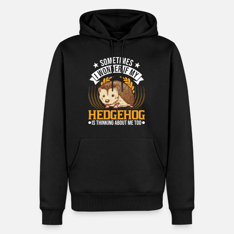 Igel Geschenk Stacheligel - Männer Premium Bio Hoodie - Schwarz