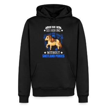 Shetland Pony Cadeau Shetty - Sweat à capuche Premium bio Homme - noir - Devant - Nico (187cm)