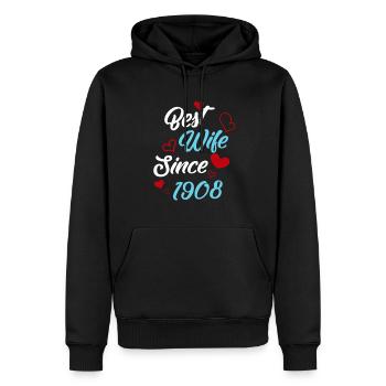 Anniversary Best Wife Since 1908 Wedding - Men’s Premium Organic Hoodie - black - Front - Nico (187cm)