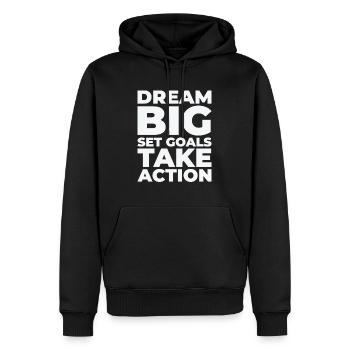 Ziel Leben Zitate Positive Botschaft Motivierende - Männer Premium Bio Hoodie - Schwarz - Vorne - Nico (187cm)