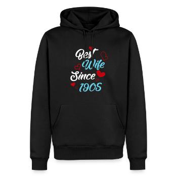 Jubiläum Trauerbeste Ehefrau seit 1905 Hochzeit - Männer Premium Bio Hoodie - Schwarz - Vorne - Nico (187cm)