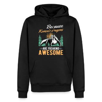 Parce que les dragons de Komodo sont géniaux - Sweat à capuche Premium bio Homme - noir - Devant - Nico (187cm)