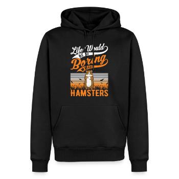 Hamster Besitzer Goldhamster Hamster - Männer Premium Bio Hoodie - Schwarz - Vorne - Nico (187cm)