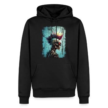 Punk Zombie Skull - Männer Premium Bio Hoodie - Schwarz - Vorne - Nico (187cm)