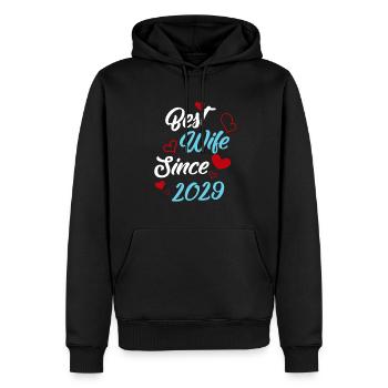 Anniversaire Meilleure épouse depuis 2029 Mariage - Sweat à capuche Premium bio Homme - noir - Devant - Nico (187cm)