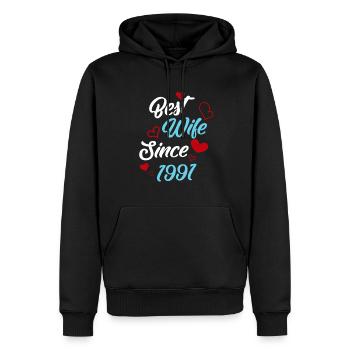 Anniversary Best Wife Since 1991 Wedding - Men’s Premium Organic Hoodie - black - Front - Nico (187cm)