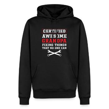 Grand-père corrige des citations amusantes de retraite vintage - Sweat à capuche Premium bio Homme - noir - Devant - Nico (187cm)