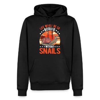 Snail Gift Vineyard Snail - Men’s Premium Organic Hoodie - black - Front - Nico (187cm)