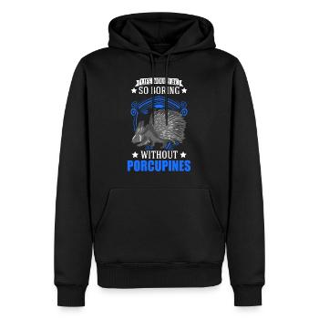 Porc-épic Cadeau Porc-épic - Sweat à capuche Premium bio Homme - noir - Devant - Nico (187cm)