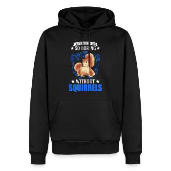 Squirrel Gift Squirrel Gray Squirrel - Men’s Premium Organic Hoodie - black - Front - Nico (187cm)