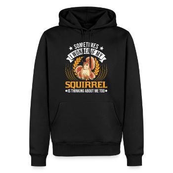 Cadeau Écureuil Écureuil Gris - Sweat à capuche Premium bio Homme - noir - Devant - Nico (187cm)