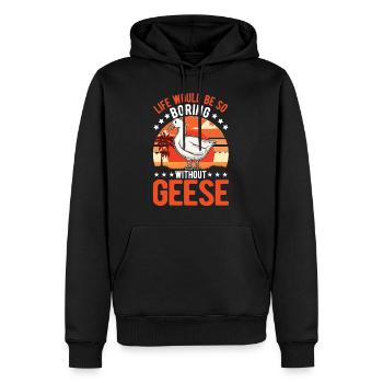 Geese Gift Goose Lovers Goose Breeders - Men’s Premium Organic Hoodie - black - Front - Nico (187cm)