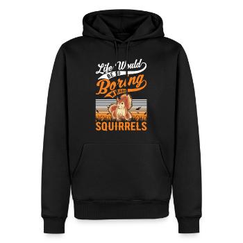 Squirrel Gift Squirrel Grey Squirrel - Men’s Premium Organic Hoodie - black - Front - Nico (187cm)