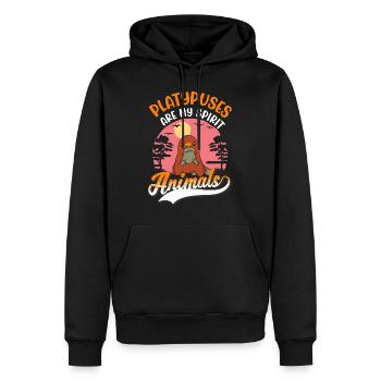 Schnabeltier Spirit Animal Platypus - Sweat à capuche Premium bio Homme - noir - Devant - Nico (187cm)