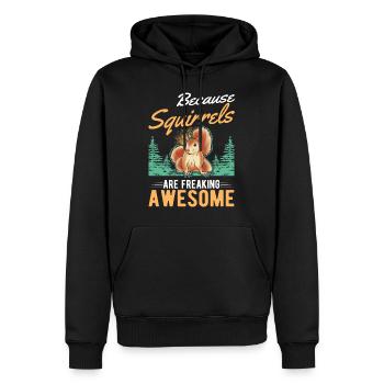 Écureuil Cadeau Écureuil Gris Écureuil - Sweat à capuche Premium bio Homme - noir - Devant - Nico (187cm)