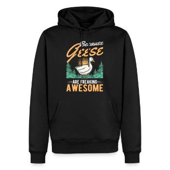 Because Geese are freaking awesome Gans - Männer Premium Bio Hoodie - Schwarz - Vorne - Nico (187cm)