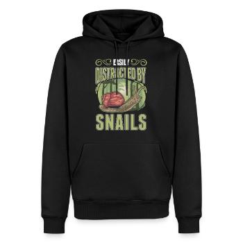 Easily distracted by Snails Schnecke - Männer Premium Bio Hoodie - Schwarz - Vorne - Nico (187cm)