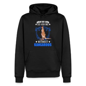 Kangourou australien Kangourou australien - Sweat à capuche Premium bio Homme - noir - Devant - Nico (187cm)