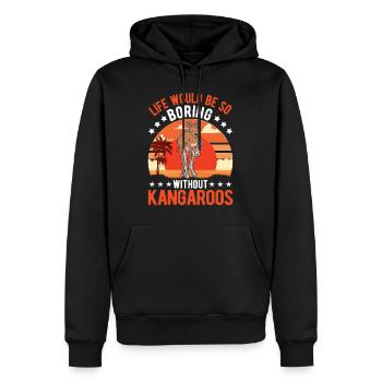 Kangourou australien Kangourou australien - Sweat à capuche Premium bio Homme - noir - Devant - Nico (187cm)