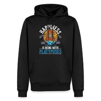 Happiness is being with Platypuses Platypus - Men’s Premium Organic Hoodie - black - Front - Nico (187cm)