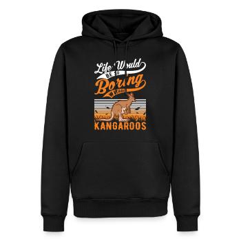 Kangourou australien Kangourou australien - Sweat à capuche Premium bio Homme - noir - Devant - Nico (187cm)