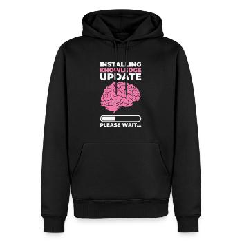 Installer la mise à jour des connaissances Student Brain - Sweat à capuche Premium bio Homme - noir - Devant - Nico (187cm)